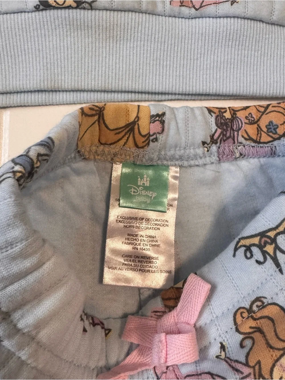 Disney Baby Princess Outfit Lot 12M Quilted Top Joggers Pink Bodysuit